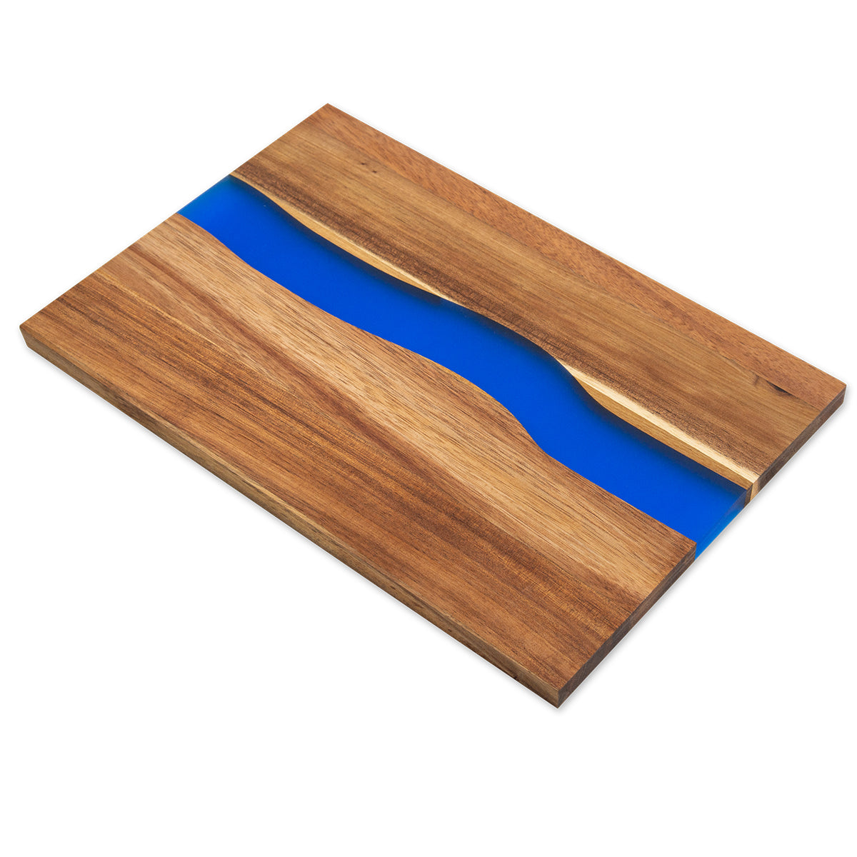 Acacia Wood Cheese Board with Blue Epoxy Resin River