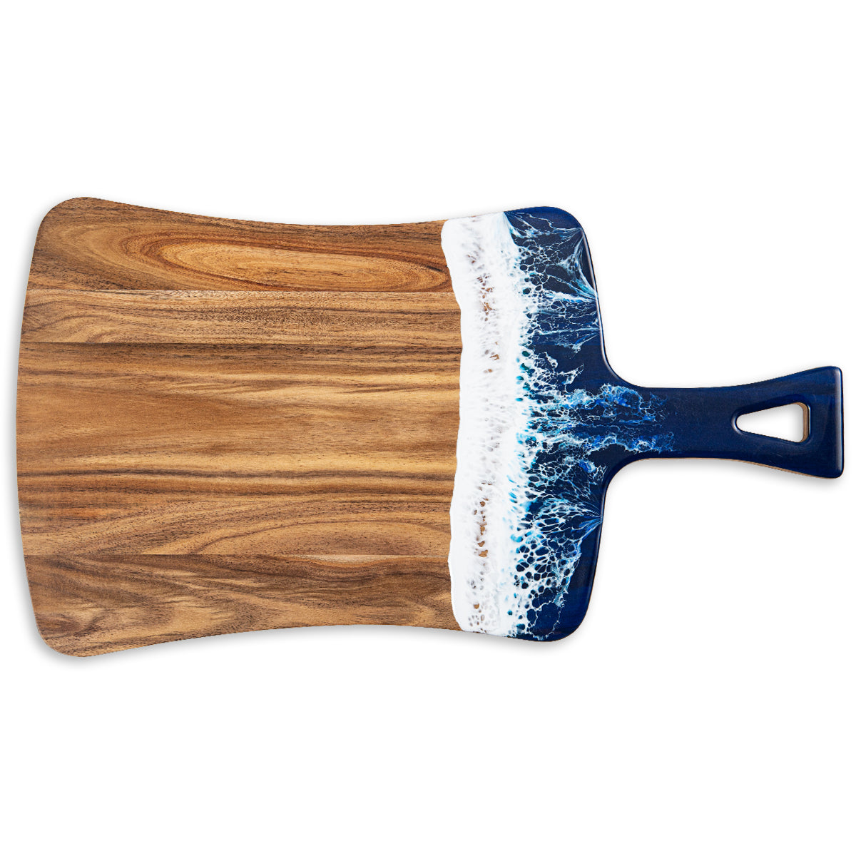 Ocean Inspired Epoxy Resin Cutting Board with Handle – Unique & Durable