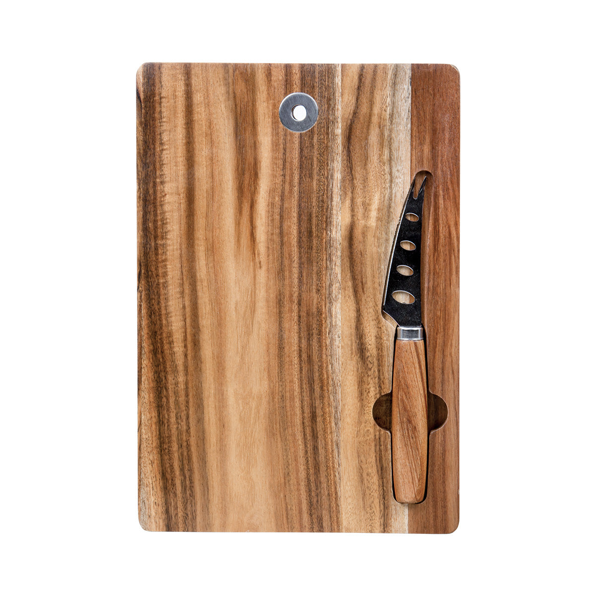 Acacia Wood Cheese Board with Stainless Steel Knife