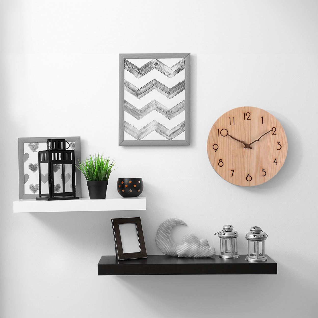 Modern Wooden Wall Clock  for Home & Office – Minimalist 12-Inch Wall Clock