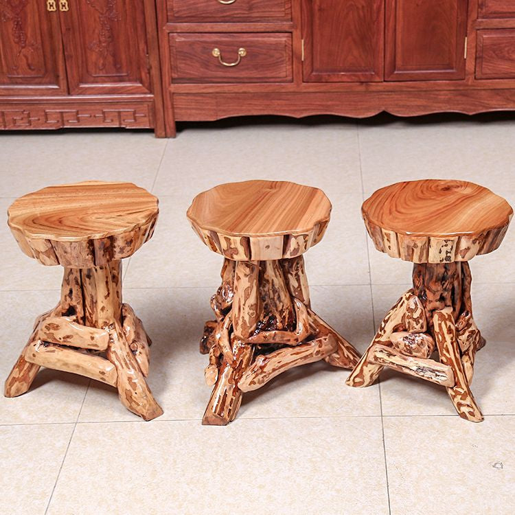 Rustic Solid Wood Side Table – Handcrafted Natural Beauty