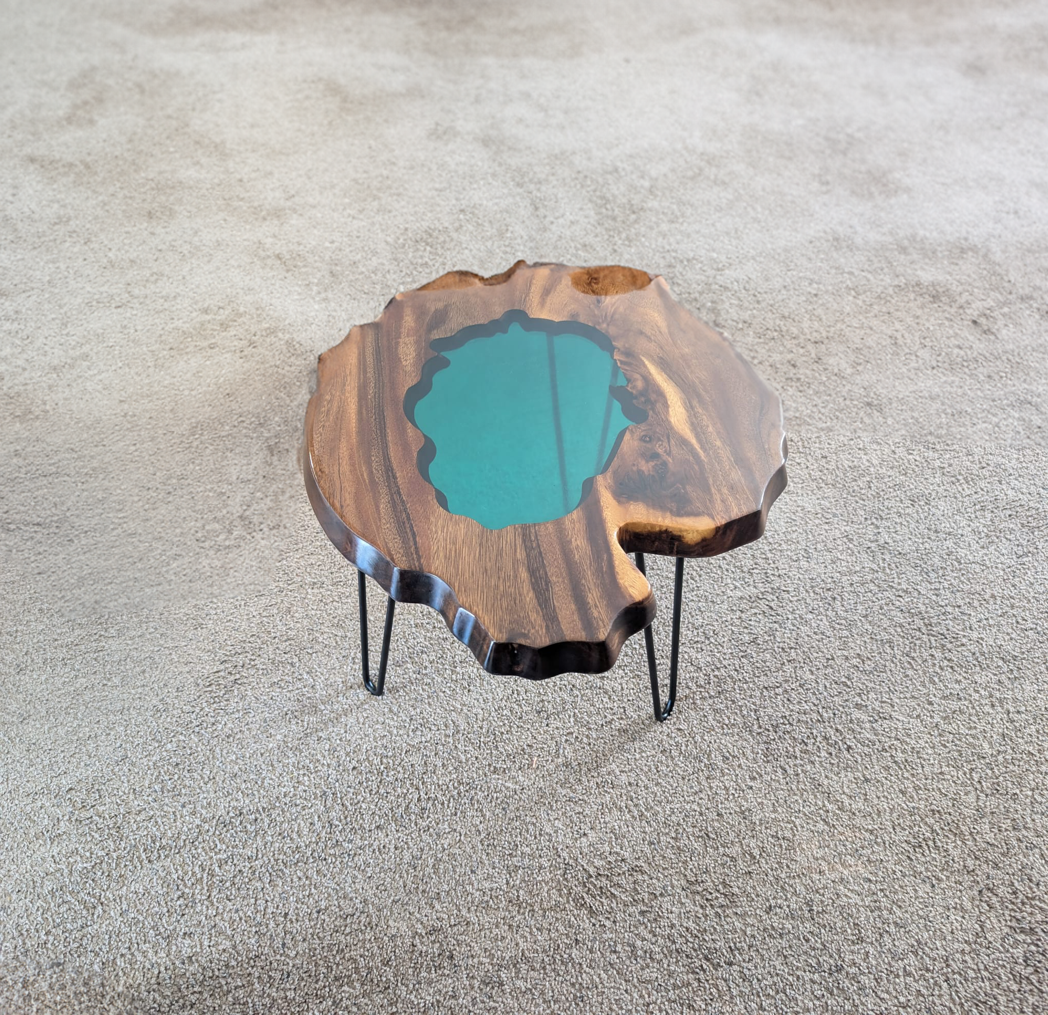 Handcrafted Live Edge Wood & Resin Table – Unique Accent Furniture