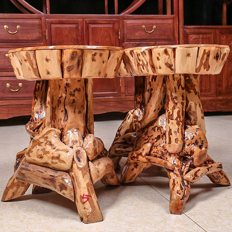 Handcrafted Wooden Rustic Stool Table – Unique Design