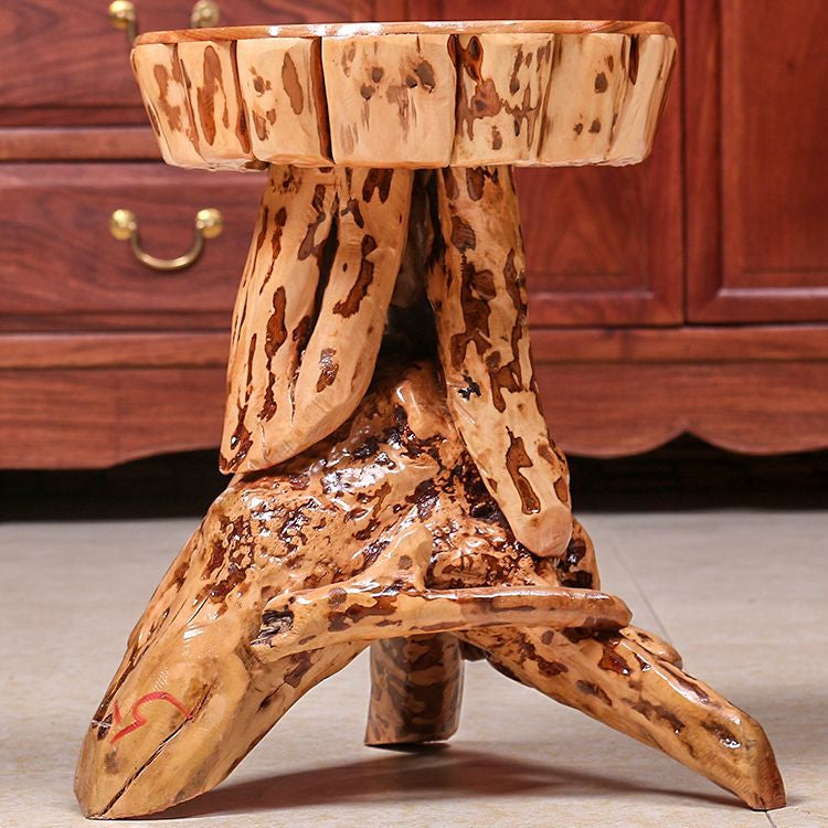 Rustic Solid Wood Side Table – Handcrafted Natural Beauty