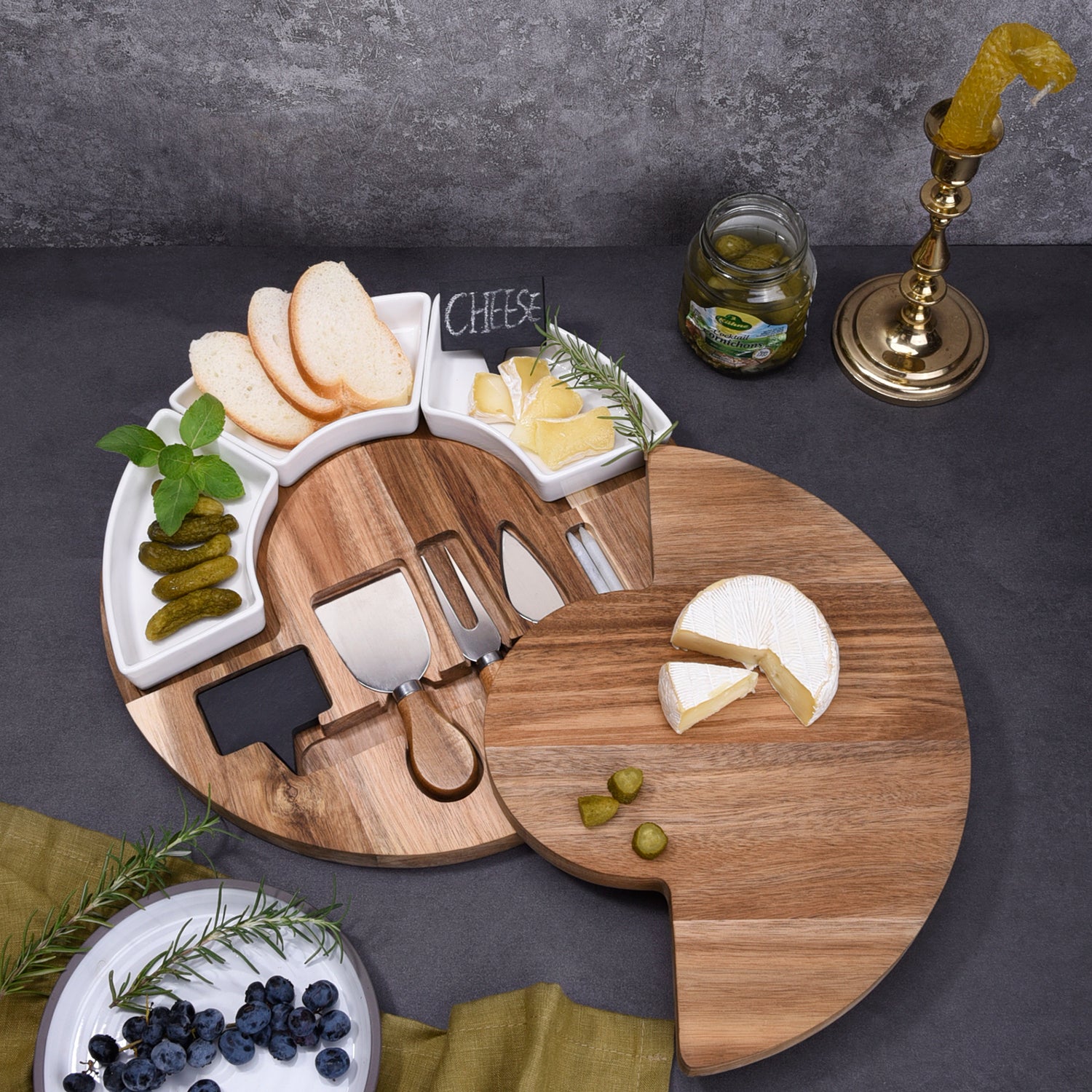 Premium Charcuterie Cheese Board – Acacia Wood