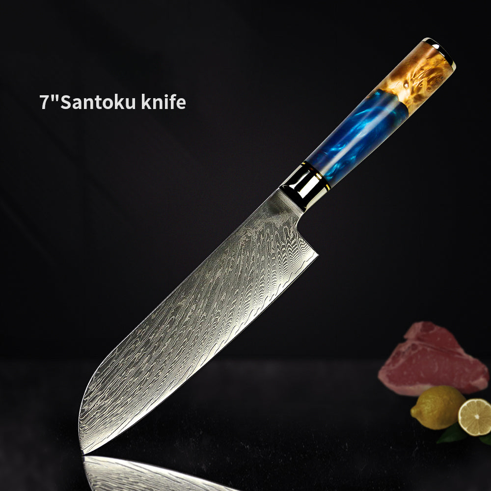 7" Santoku Knife – Japanese-Style Damascus Blade