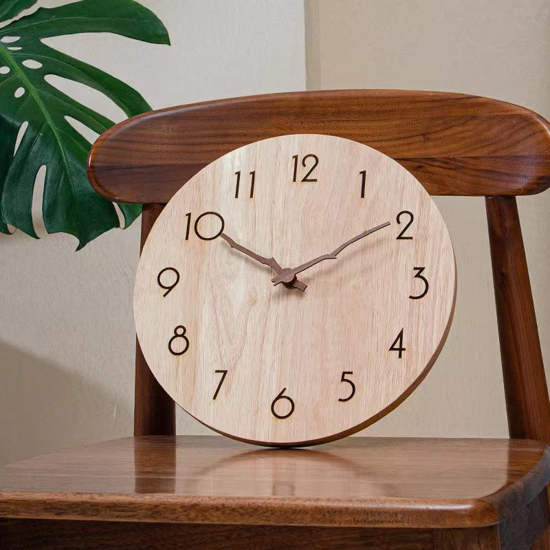 Modern Wooden Wall Clock  for Home & Office – Minimalist 12-Inch Wall Clock