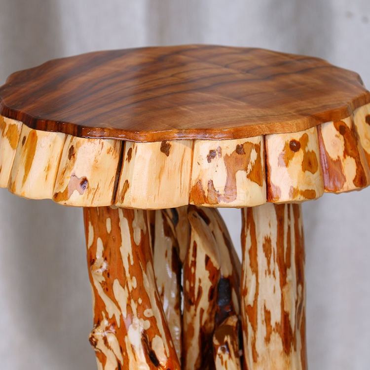 Rustic Solid Wood Side Table – Handcrafted Natural Beauty