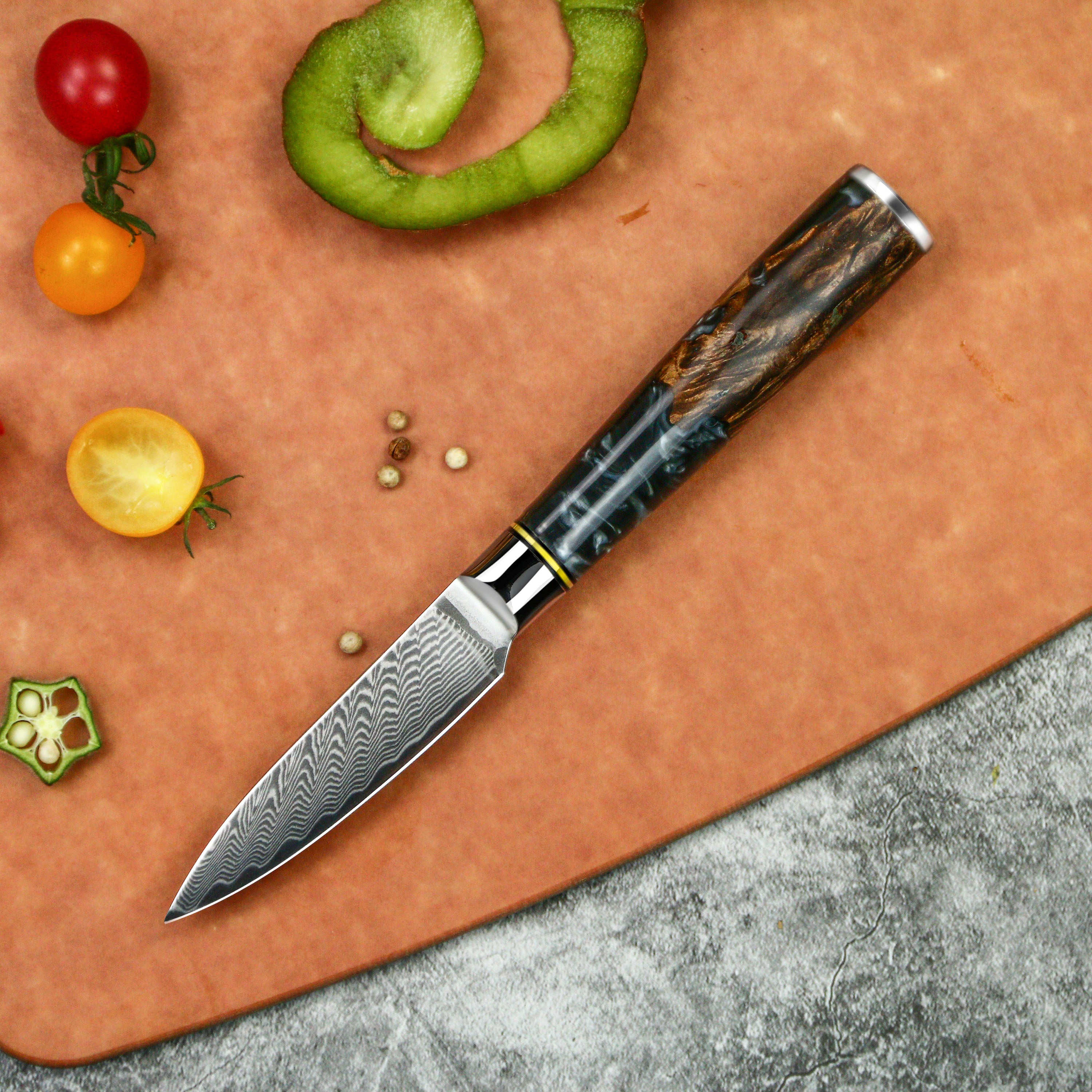 3.5" Paring Knife – Intricate Damascus Steel Blade