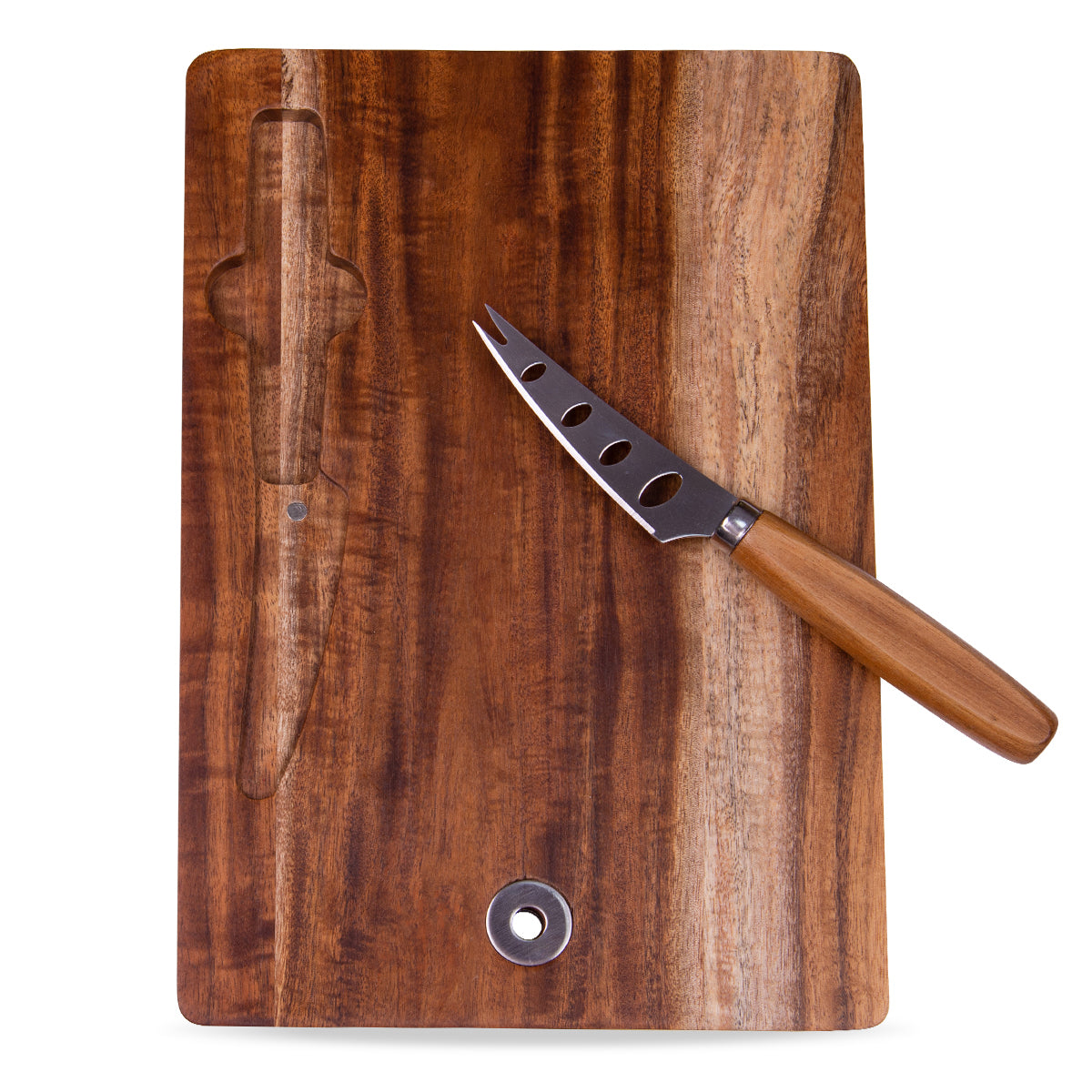 Acacia Wood Cheese Board with Stainless Steel Knife