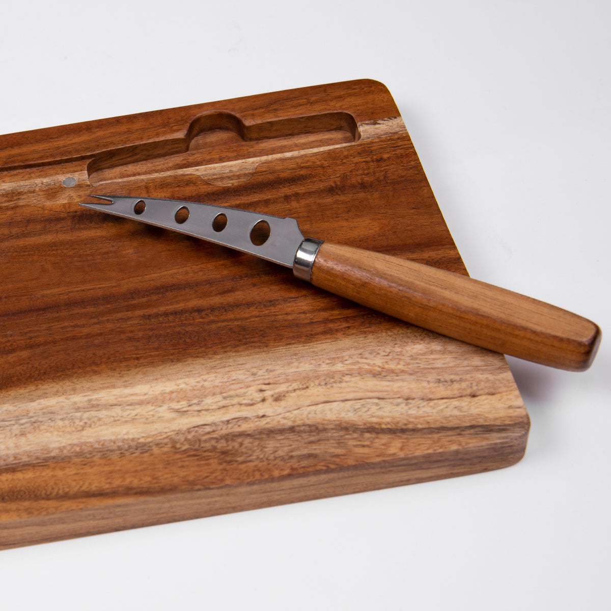 Acacia Wood Cheese Board with Stainless Steel Knife