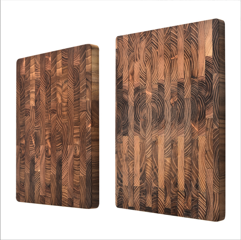 Artisan End Grain Cutting Board - Natural Wave Pattern