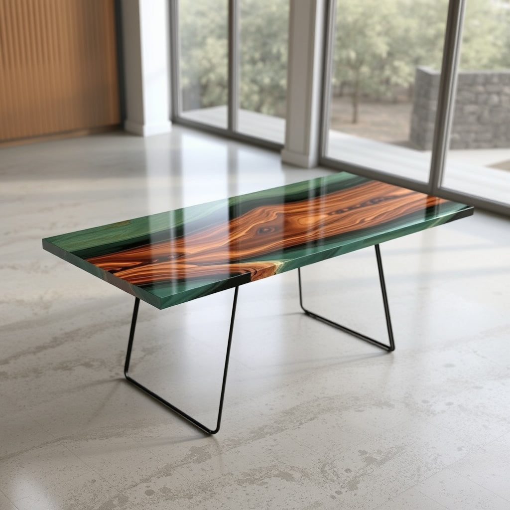 Epoxy Resin & Wood Table – Custom Handmade Designer Table