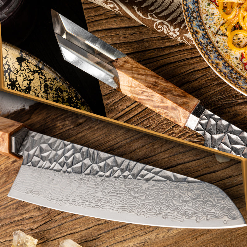 Handcrafted 8" Chef Knife with Resin Handle – Premium Damascus Knife